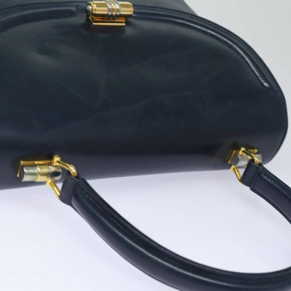 GUCCI Hand Bag Leather Navy Auth 84810 - Picture 6 of 16